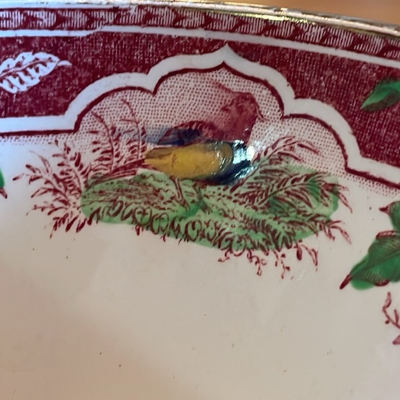 VERY PRETTY LITTLE ANTIQUE ‘PHEASANT’ BOWL - Picture 8 of 11